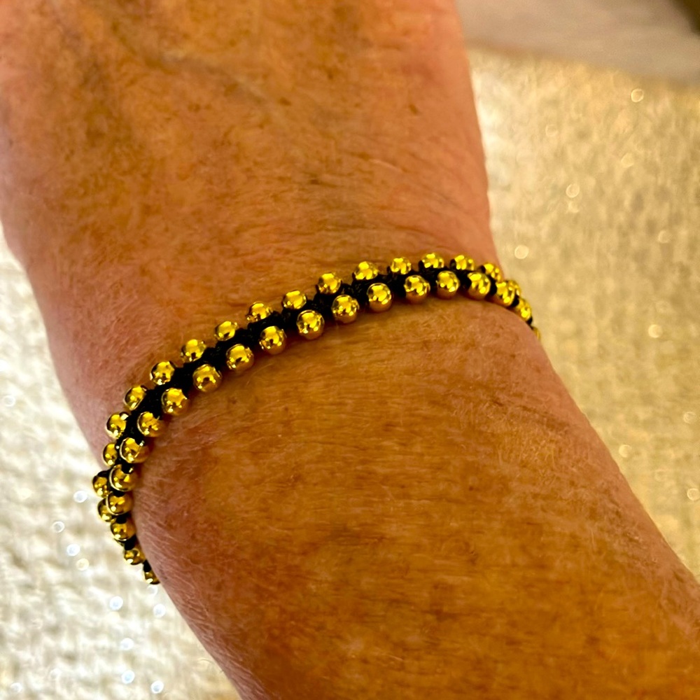 New Super Cute Boho Beaded Gold Surf Festival Bracelet Black - Picture 3 of 6